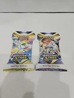 Pokemon Brilliant Stars Sleeved Booster Pack COMPLETE ART SET - 2 Packs SEALED - Image 1