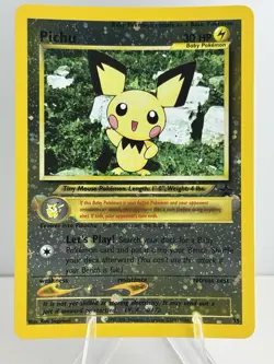 2001 Pokemon Black Star Promo #35 Pichu reverse foil holo Pokemon league NM - Image 1