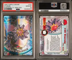 POKEMON PSA 10 STARMIE SPECTRA #121 POKEMON T.V. TOPPS CHROME ENGL POP 9!🌍 - Image 3
