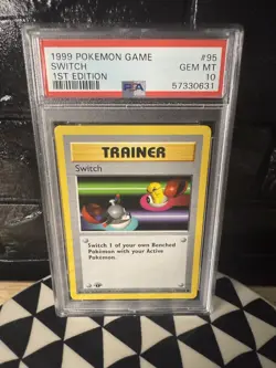 1999 Pokemon Base Set Shadowless 1st Edition Switch #95 PSA 10 GEM MINT English - Image 1