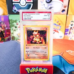 PSA 10 GEM MINT 1999 Pokemon Game 1st Edition Base Set Magmar 36 - Image 1