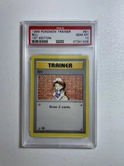 PSA 10 GEM-MINT 1st Edition Bill Pokemon 1999 Base Set #91 - Image 1