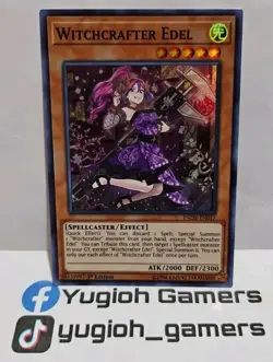 YUGIOH WITCHCRAFTER EDEL INCH SUPER 1 ST EDITION LIGHT PLAYED - Image 1
