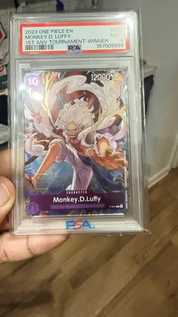 2023 One Piece Monkey D Luffy EN P-041 1st Anniversary Winner #041 PSA 9 - Image 4