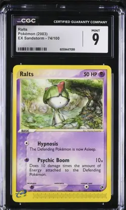CGC 9 Ralts 74/100 EX Sandstorm 2003 Pokemon Card - Image 1
