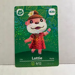 420 LOTTIE Animal Crossing Amiibo Authentic Nintendo Card Series 5 North America - Image 1