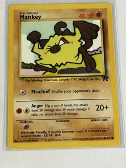 Mankey 61/82 2000 Team Rocket Pokemon Card - Image 1