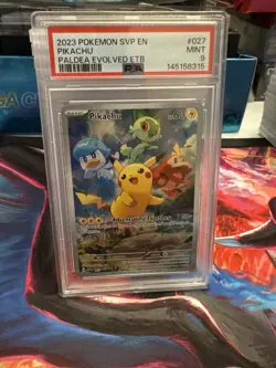 Pokemon TCG Scarlet & Violet Promo Pikachu 027 Holo PSA 9 Graded Card - Image 1