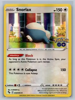 Snorlax 055/078 Holo Rare Pokemon GO Pokemon Card Holo A010-003 Near Mint - Image 1