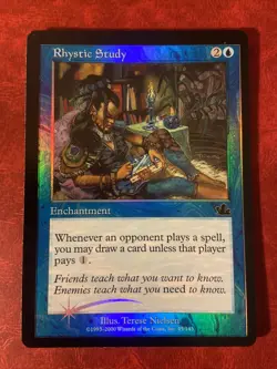 MTG Magic The Gathering RHYSTIC STUDY Foil PROPHECY GORGEOUS! UNPLAYED! ICONIC! - Image 1