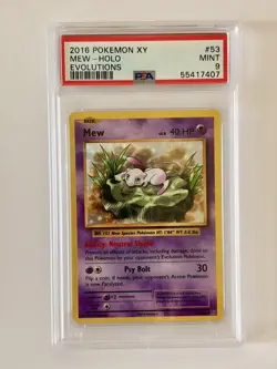 Pokemon PSA 9 Mew 53/108 - Holo Foil - 2016 XY Evolutions - Mint Graded - Image 1