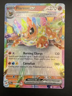 FLAREON EX 2025 PRISMATIC EVOLUTIONS TERA #014/131 DOUBLE RARE POKEMON TCG Q5677 - Image 3