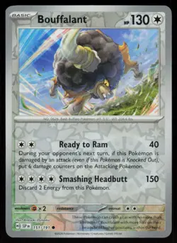 Bouffalant 151/191 Common Surging Sparks Pokemon Reverse Holo Near Mint - Image 1