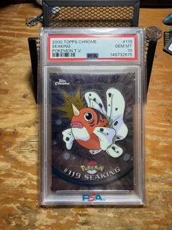 Pokemon 2000 Topps Chrome Seaking #119 PSA 10 Gem Mint (seq. Pt 2) - Image 1