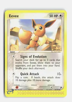 Eevee 63/100 Sandstorm Pokemon NM - Image 1