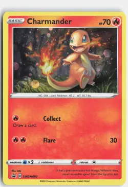 Charmander SWSH092 Pokemon Tcg Sword & Shield Black Star Promo - Image 1