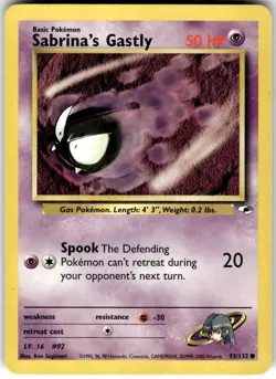 Sabrina's Gastly 93/132 Gym Heroes Pokemon LP Fast Ship - Image 1