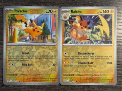 POKEMON 2 REV HOLO RAICHU 064/193 RARE + PIKACHU 062/193 2024 PALDEA EVOLVED NM - Image 1