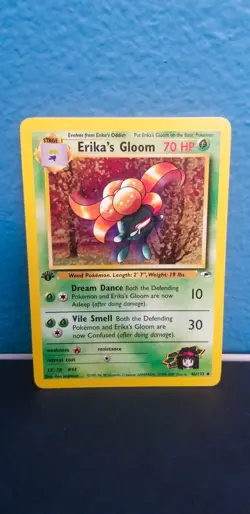 Pokemon TCG Erika's Gloom 46/132 1st Edition Gym Heroes Uncommon Vintage LP - Image 1