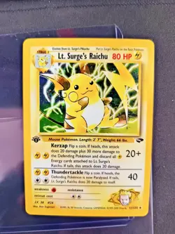 Lt. Surge's Raichu – 2000 Pokemon Gym Challenge #11/132 (1st Edition Holo) - Image 3