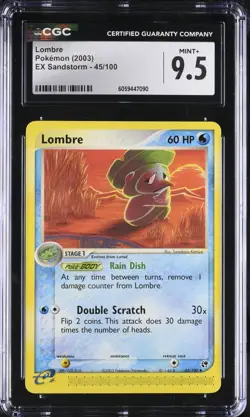 CGC 9.5 Lombre 45/100 EX Sandstorm 2003 Pokemon Card - Image 1