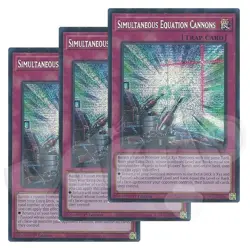 Yugioh Simultaneous Equation Cannons x 3 1st Prismatic Secret Rare NM Free Holo - Image 1