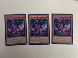 Yugioh Snake-Eyes Diabellstar x 3 1st Edition Prismatic Secret Rare NM Free Holo - Image 1