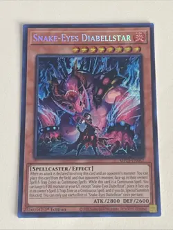 Yugioh Snake-Eyes Diabellstar x 3 1st Edition Prismatic Secret Rare NM Free Holo - Image 2