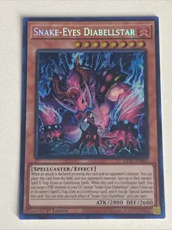 Yugioh Snake-Eyes Diabellstar x 3 1st Edition Prismatic Secret Rare NM Free Holo - Image 4