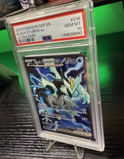 Black Kyurem EX Holo PSA 10 Ultra Rare Card 218/191 Sv08: Surging Sparks - Image 1
