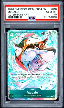 Megalo 018 Alternate Art One Piece PSA 10 - Image 1