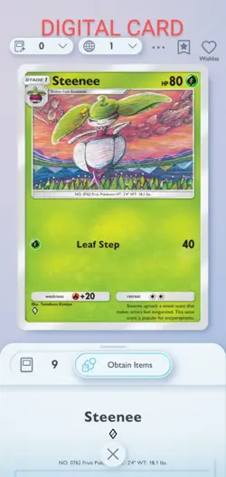 Pokemon Pocket Mobile Game Eevee Grove Set Steenee ◇ Rare Digital Trade Card - Image 1