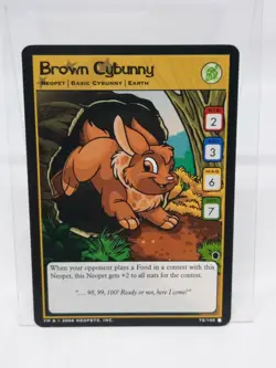 NEOPETS TCG The Haunted Woods BROWN CYBUNNY 72/100 Common Trading Card - Image 1