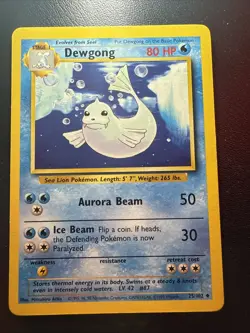Pokemon Dewgong #25/102 Base Set Unlimited Uncommon Card 1999 NM/LP - Image 1