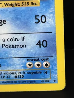 Gyarados 6/102 Holo Rare Base Set WOTC Pokemon Card TCG Vintage 1999. - Image 4