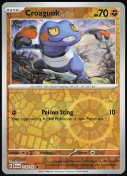 Croagunk 114/193 Common Paldea Evolved Pokemon Reverse Holo Near Mint - Image 1