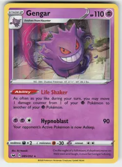 Gengar 085/202 Holo Rare Sword & Shield Pokemon Near Mint - Image 1
