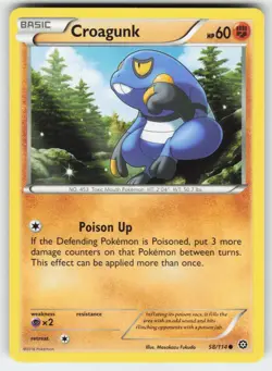 Croagunk 58/114 Common Steam Siege Pokemon Lightly Played - Image 1