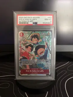 Ace & Sabo & Luffy OP13-007 SR Alternate Art PSA 10 - Image 1
