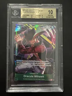 One Piece CCG Dracule Mihawk Illustration Bx. Vol. 4 Promo ST12-003 BGS 10 - Image 1