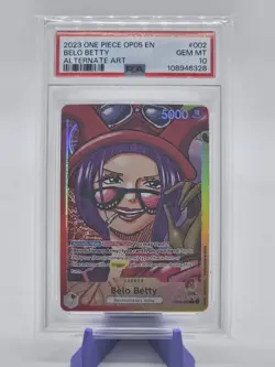 PSA 10 GEM Belo Betty OP05-002 Alt Art Awakening New Era 2023 One Piece English - Image 1