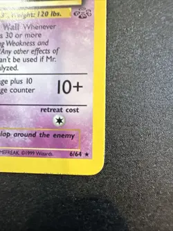 Pokemon TCG Mr. Mime Jungle Holo Card 6/64 Unlimited Rare, Near Mint Condition - Image 3
