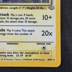 Jolteon 4/64 Jungle Unlimited Holo Rare WOTC LP Pokemon Card - Image 5