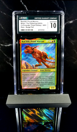 MTG Red XIII, Proud Warrior Surge Foil - Final Fantasy VII - Graded CGC 10 🔥 - Image 1