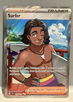 Surfer Full Art 235/197 SV08 Surging Sparks Pokemon Card NM+ - Image 1