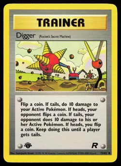 Digger 75/82 1st Edition Uncommon Team Rocket Pokemon Card - Image 1