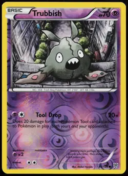Trubbish 65/135 Common Plasma Storm Pokemon Reverse Holo Lightly Played - Image 1