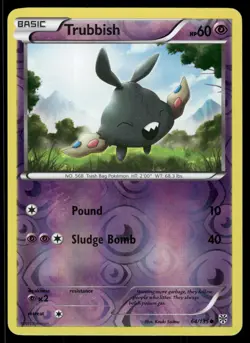 Trubbish 64/135 Common Plasma Storm Pokemon Reverse Holo Near Mint - Image 1