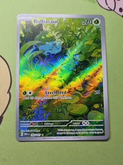 Pokemon Bulbasaur Illustration Rare Full Art Holo 166/165 Scarlet & Violet 151 … - Image 2