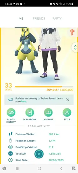 Pokemon Go (Stage 33) Shiny Lucario ( 106 Shinys ) ( 1.4 M ) - Image 1